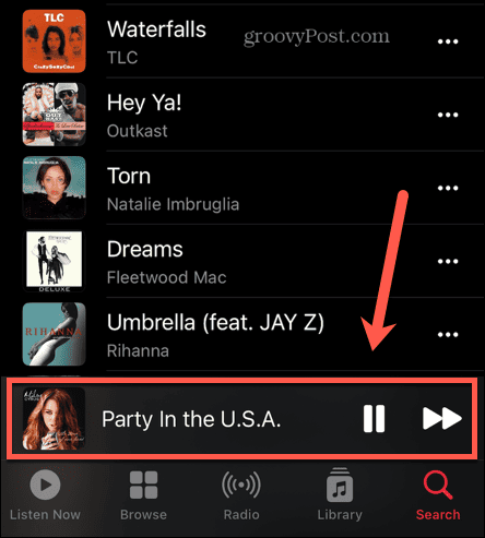 apple music τρέχον τραγούδι