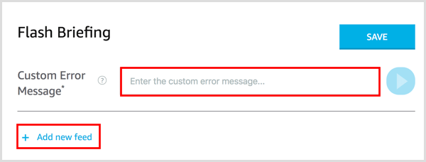Προσθέστε ένα προσαρμοσμένο μήνυμα σφάλματος για τη ροή ενημέρωσης flash της Alexa.