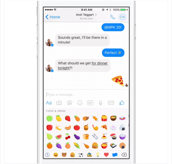 Αλλαγή μεγέθους emoji στο Facebook messenger