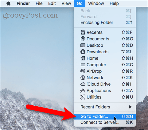 Επιλέξτε Μετάβαση σε φάκελο στο Finder σε Mac