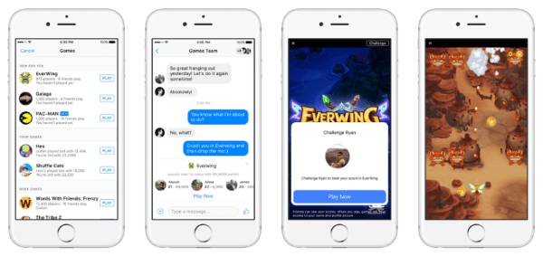Το Facebook ξεκίνησε τα Instant Games, μια νέα εμπειρία παιχνιδιού πολλαπλών πλατφορμών HTML5, στο Messenger και στο Facebook News Feed τόσο για κινητά όσο και για Web.