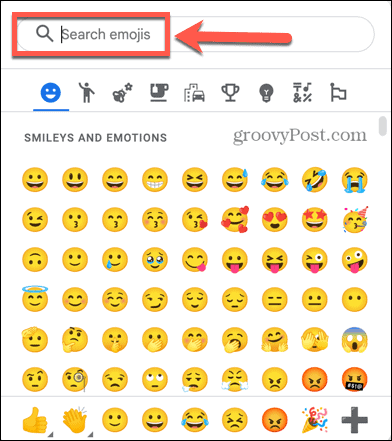 αναζήτηση emojis στα έγγραφα Google