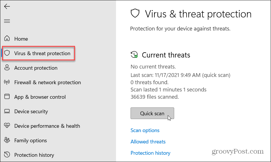 Προστασία από ιούς και απειλές Windows 11