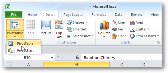 Τρόπος δημιουργίας πινάκων περιστροφής στο Microsoft Excel