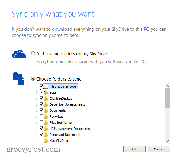 Πώς να συγχρονίσετε συγκεκριμένους φακέλους από το SkyDrive στον υπολογιστή σας