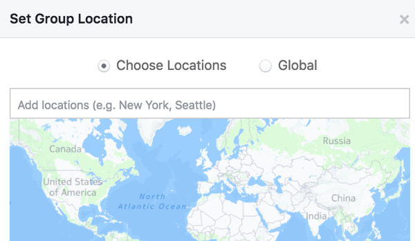 Προσθέστε μια τοποθεσία στις ρυθμίσεις της ομάδας σας στο Facebook.