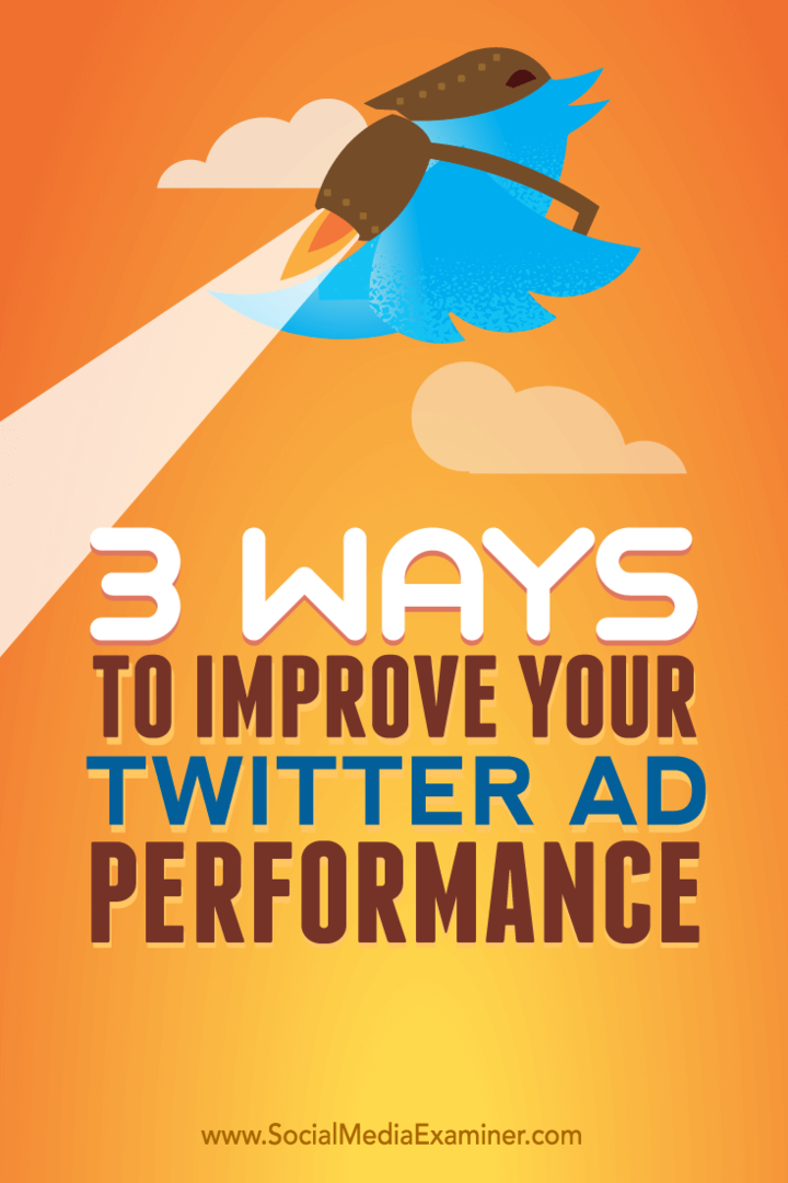 Συμβουλές για τρεις τρόπους βελτίωσης της απόδοσης των διαφημίσεών σας στο Twitter.