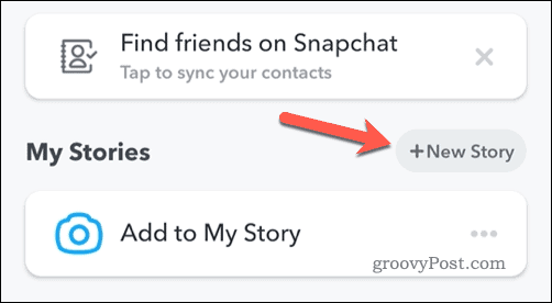 Δημιουργία νέας ιστορίας Snapchat