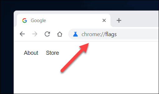 Πρόσβαση στο μενού Σημαίες Chrome