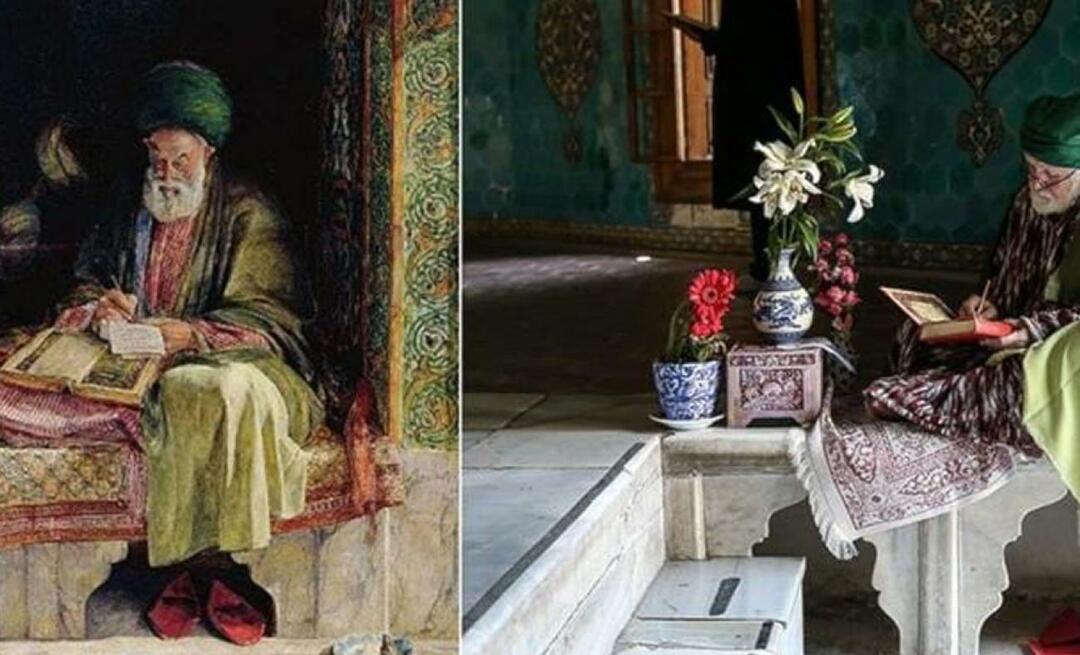 Η Neslihan Sağır Çetin φωτογράφισε τον πίνακα που σχεδίασε ο Βρετανός ζωγράφος πριν από 153 χρόνια στο Yeşil Türbe.