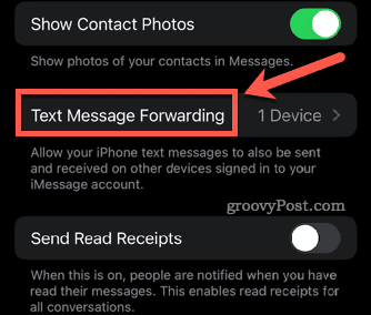 Προώθηση μηνυμάτων κειμένου iphone
