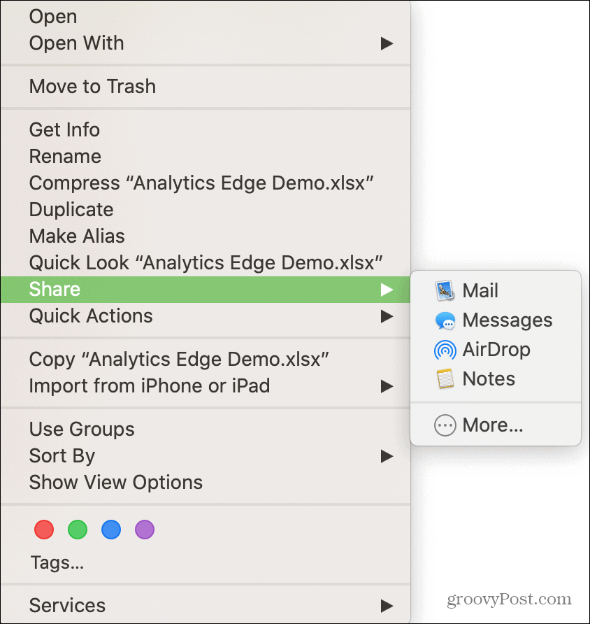 Συντόμευση Mac για κοινή χρήση εγγράφων στο Word