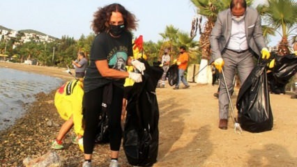 Ο Sertab Erener επαναστάτησε συλλέγοντας σκουπίδια στο Bodrum!