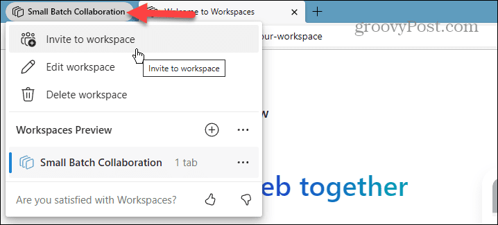 Χώροι εργασίας του Microsoft Edge