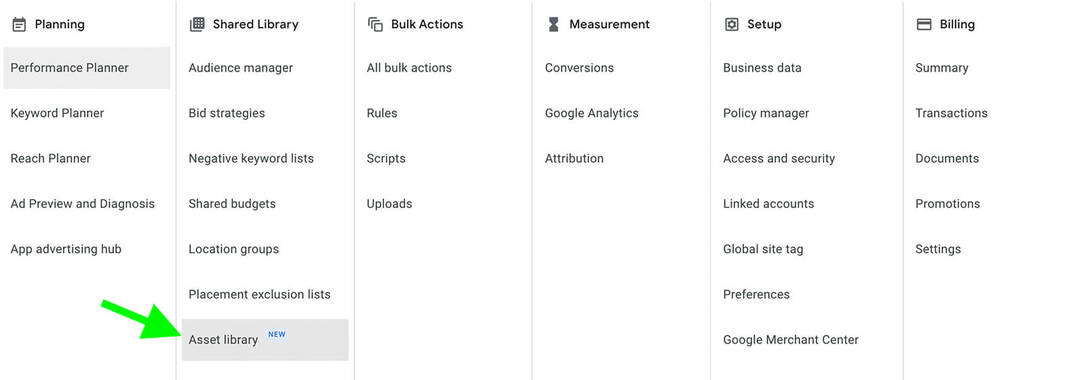 what-is-google-ads-asset-library-how-to-access-step-1