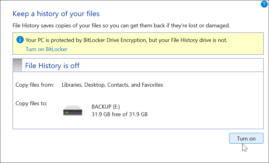 Χρησιμοποιήστε το ιστορικό αρχείων στα Windows 11