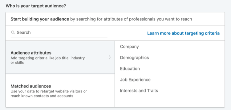 Ποιος είναι το κοινό-στόχο σας στο LinkedIn Campaign Manager