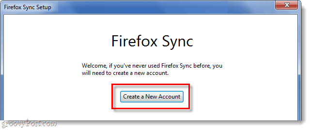 δημιουργήστε ένα νέο λογαριασμό συγχρονισμού του Firefox