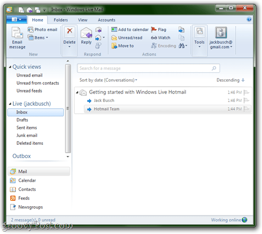 Εκκινήστε το Windows Live Mail