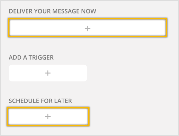 Κάντε κλικ στο κουμπί + για να δημιουργήσετε ένα νέο μήνυμα μετάδοσης.