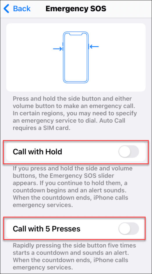 αποτρέψτε τυχαίες κλήσεις 911 στο iPhone