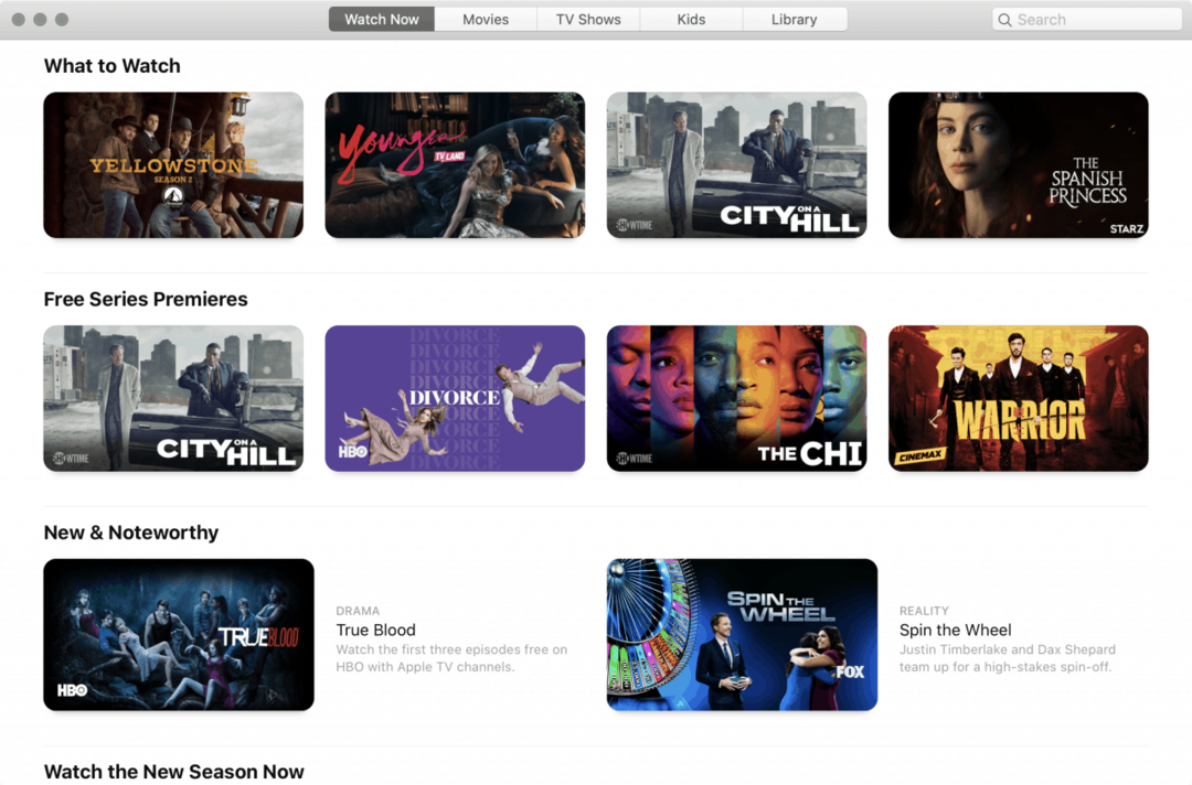 Apple TV app στο MacOS Catalina