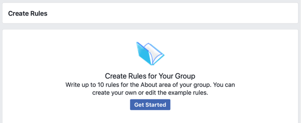Πώς να βελτιώσετε την κοινότητα της ομάδας σας στο Facebook, την επιλογή Facebook για να ξεκινήσετε να δημιουργείτε κανόνες για την ομάδα σας