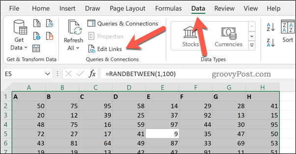 Επεξεργασία συνδέσμων στο Excel