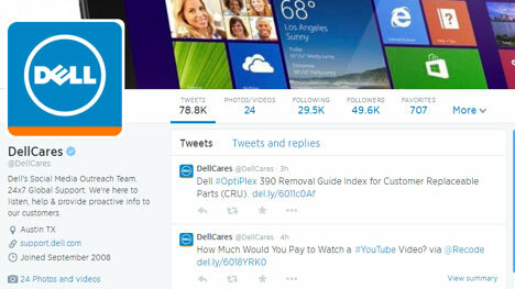 dell στο twitter