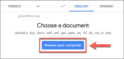 Το κουμπί Αναζήτηση στον υπολογιστή σας στον ιστότοπο της Μετάφρασης Google