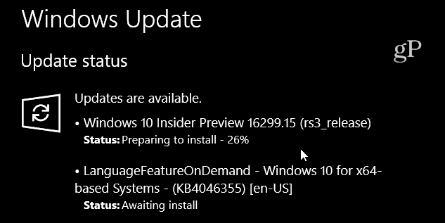 Windows 10 Build 16299-15 Αθροιστική ενημερωμένη έκδοση