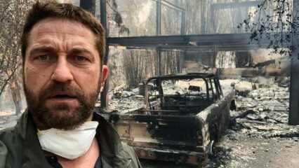 Ο ηθοποιός του Χόλιγουντ Τζέιμς Μπάτλερ υπενθυμίζει στην Παλαιστίνη το καίγοντας σπίτι!