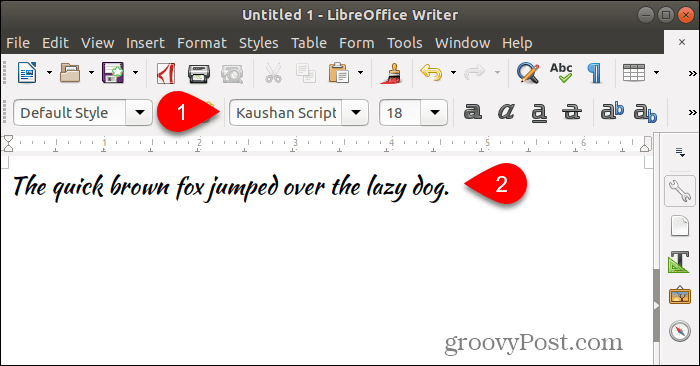 Χρησιμοποιώντας νέα γραμματοσειρά στον LibreOffice Writer