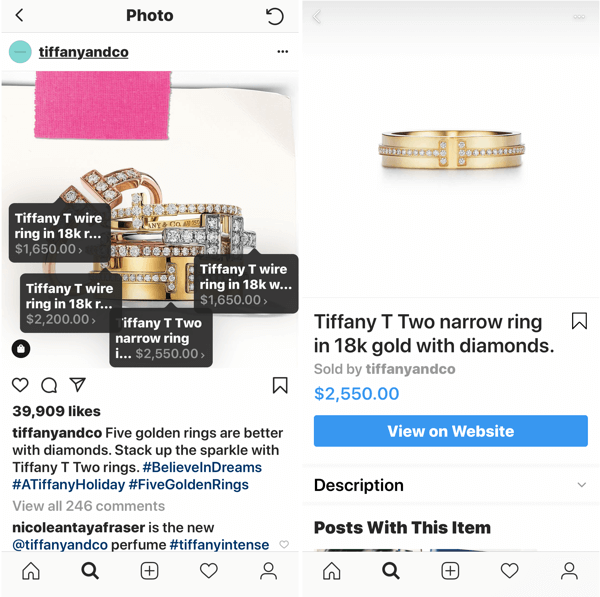 Πώς να βελτιώσετε τις φωτογραφίες σας στο Instagram, την ανάρτηση με δυνατότητα αγοράς από την Tiffany & Co.