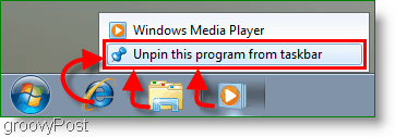 Windows 7 Ξεκλείδωμα ενός προγράμματος από το στιγμιότυπο της γραμμής εργασιών