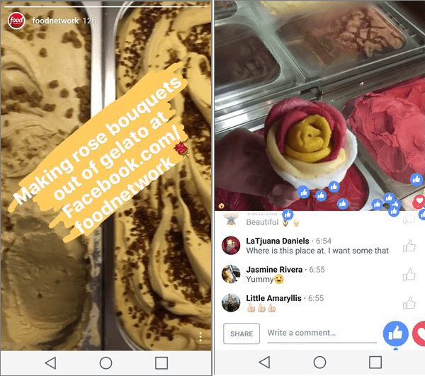 instagram ιστορίες τροφίμων τροφίμων