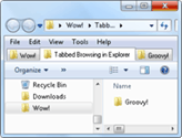 περιήγηση με καρτέλες στα Windows 7 explorer