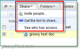 Το μενού Google Docs Share and Invite σας επιτρέπει να έχετε πολλές επιλογές κοινής χρήσης