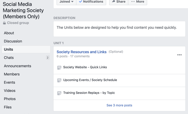 Πώς να χρησιμοποιήσετε τις δυνατότητες των Ομάδων Facebook, παράδειγμα μονάδων ομάδας για την Κοινωνική Εταιρεία Μάρκετινγκ Μέσων 
