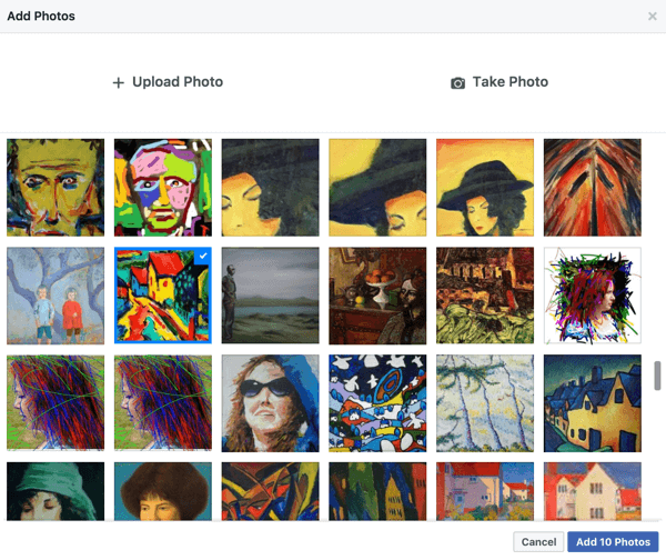 Το Facebook διευκολύνει τη δημιουργία παρουσίασης διαφανειών από φωτογραφίες που έχετε ήδη μοιραστεί στη σελίδα σας.