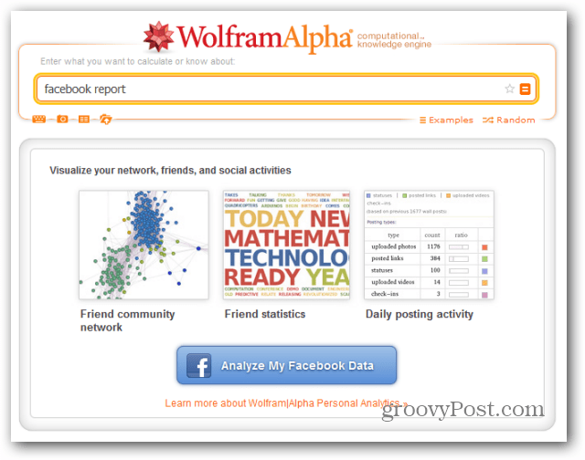 wolfram alpha facebook έκθεση αναλύσει