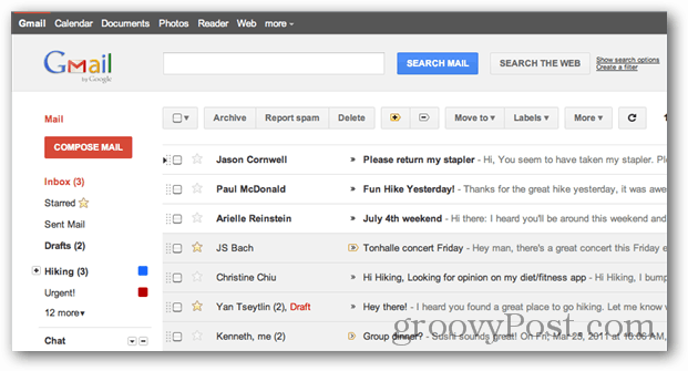 Επανασχεδιασμός του ξενιστή του Gmail