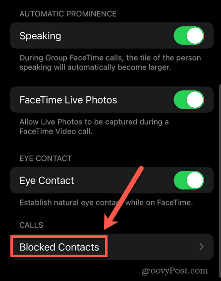 μπλοκαρισμένες επαφές του iPhone facetime
