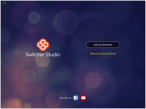 switcher studio κύρια οθόνη iOS