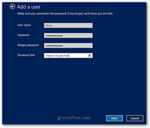 Δημιουργήστε έναν τοπικό λογαριασμό στα Windows 8 και συνδεθείτε χωρίς σύνδεση στο Internet