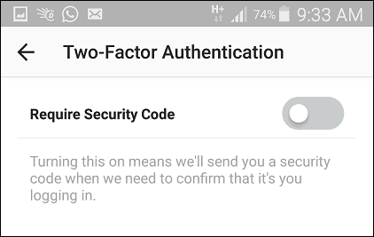 instagram authentication δύο παράγοντα