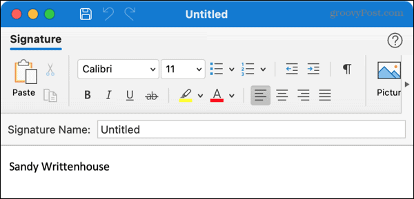 Δημιουργήστε μια νέα υπογραφή στο Outlook σε Mac