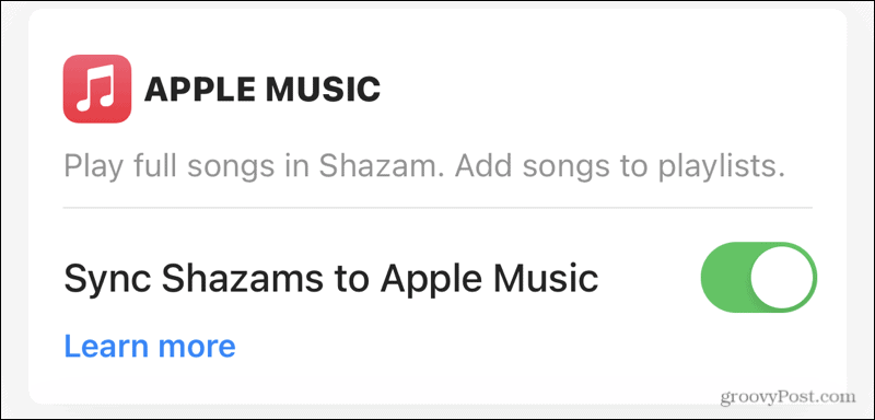Συγχρονίστε τη Apple Music με το Shazam