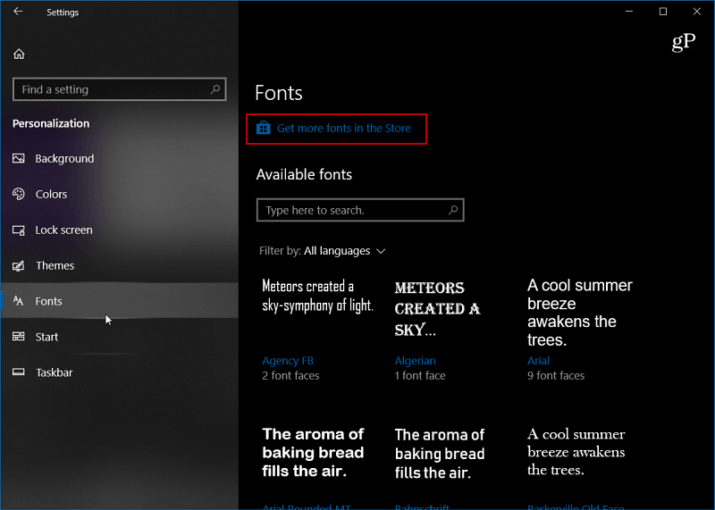 Ρυθμίσεις Windows-10-font