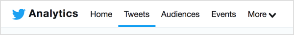 Για να αναλύσετε το περιεχόμενο Twitter που έχετε μοιραστεί, μεταβείτε στην καρτέλα Tweets του Twitter Analytics.